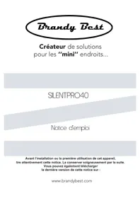 Notice BRANDY BEST SILENTPRO40 Fridge