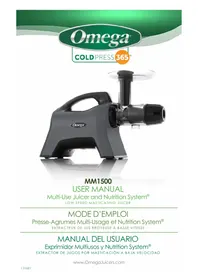 Notice OMEGA MM1500 Extracteur de jus