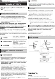 Notice SHIMANO NEXUS DHC60002R Moyeu-dynamo