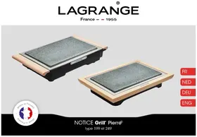 Notice LAGRANGE GRILL’ PIERRE 249002 Plaque de grill