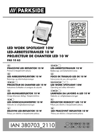 Notice PARKSIDE PAS 10 A3 Éclairage LED