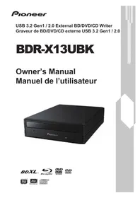 Notice PIONEER BDRX13UBK Disque dur