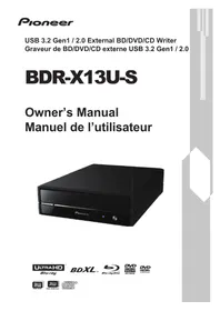 Notice PIONEER BDRX13US Disque dur