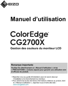 Notice EIZO COLOREDGE CG2700X Moniteur