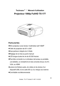 Notice TECHNAXX TX177 Projecteur
