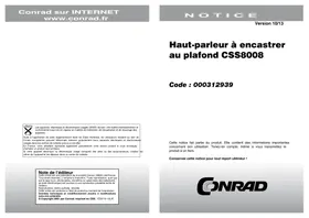 Notice JBL CSS8008 Enceinte