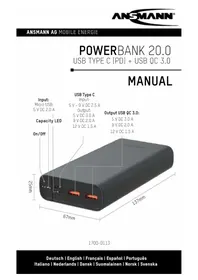 Notice ANSMANN POWERBANK 20.0 Batterie portable