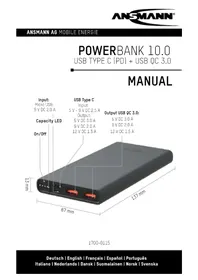 Notice ANSMANN POWERBANK 10.0 Batterie portable