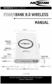 Notice ANSMANN POWERBANK 8.0 WIRELESS Batterie portable