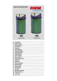 Notice EHEIM CLASSIC 350 Filtre extérieur