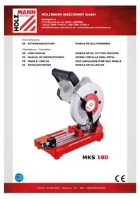Notice Holzmann MKS 180 Scie