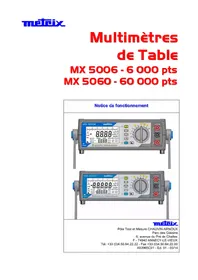Notice METRIX MX5060 Multimètre