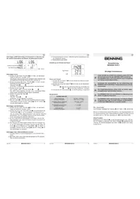 Notice BENNING SUN 2 Multimètre