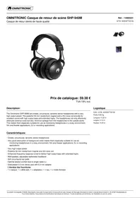 Notice Omnitronic SHP940M Ecouteur