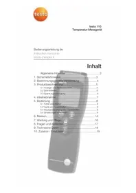 Notice Testo 110 Thermometer