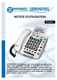 Notice GEEMARC SERENTIES Téléphone