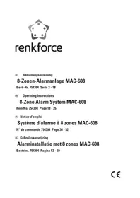 Notice Renkforce MAC608 Alarmsysteem