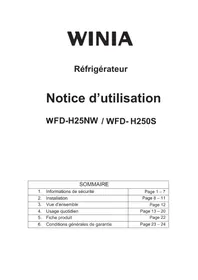 Notice WINIA WFDH25NW Réfrigérateur