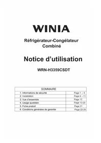 Notice WINIA WRNH3359CS Réfrigérateur