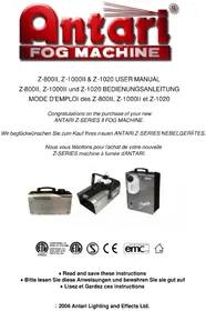 Notice Antari Z800 MK2 Machine à effet