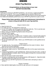 Notice Antari F80 Machine à effet
