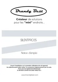 Notice BRANDY BEST SILENTPRO35 Fridge