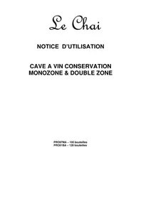 Notice LE CHAI PRO91BA Cave à vin