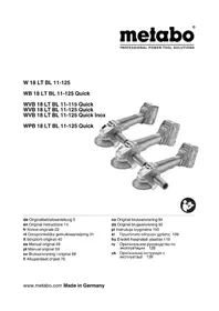 Notice METABO WB 18 LT BL 11125 Q SE Levigatrice