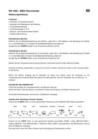 Notice TECHNOLINE WS 1050 Thermomètre pour aliments