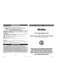 Notice Air King 9555 Ventilateur