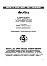 Notice Air King 9214 Ventilateur