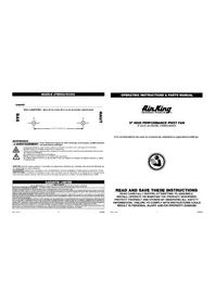 Notice Air King 9530 Ventilateur