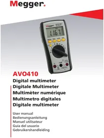 Notice Megger AVO410 Multimètre