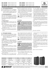 Notice Monacor EUL80SW Haut-parleur