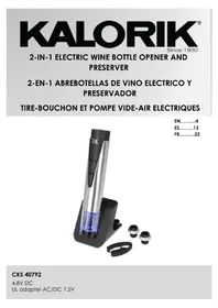 Notice KALORIK CKS 40792 Electric corkscrew