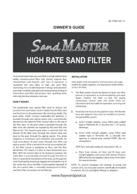 Notice HAYWARD SANDMASTER SM2506T Water filter