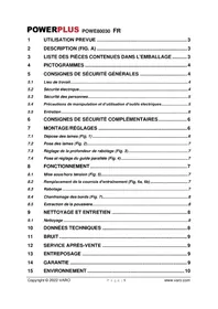 Notice PowerPlus POWE80030 Rabot