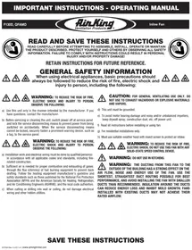 Notice Air King F130D Ventilateur