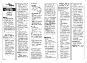 Notice HAMILTON BEACH 24633 Grille pain