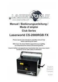 Notice Laserworld CS2000RGB FX Projecteur laser