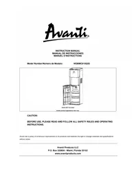 Notice Avanti WDBMC810Q3S Distributeur d'eau