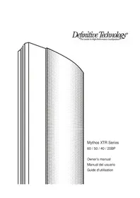 Notice DEFINITIVE TECHNOLOGY MYTHOS XTR40 Haut-parleur