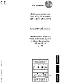 Notice IFM DD0015 Système d'évaluation d'impulsions