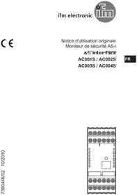 Notice IFM AC001S Moniteur de sécurité industriel