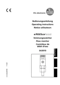 Notice IFM SA3010 Contrôleur de débit d'eau