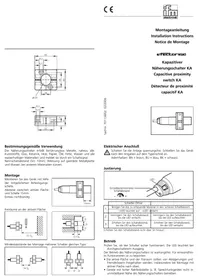 Notice IFM KH7001 Détecteur de proximité capacitif