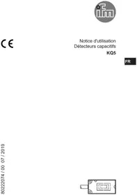 Notice IFM KQ5010 Détecteur de proximité capacitif