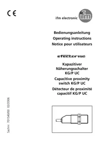 Notice IFM KG0006 Détecteur de proximité capacitif