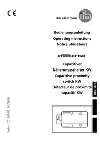 Notice IFM KW5001 Détecteur de proximité capacitif