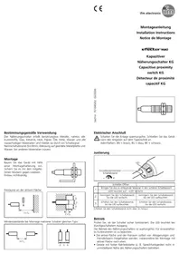 Notice IFM KG5016 Détecteur de proximité capacitif